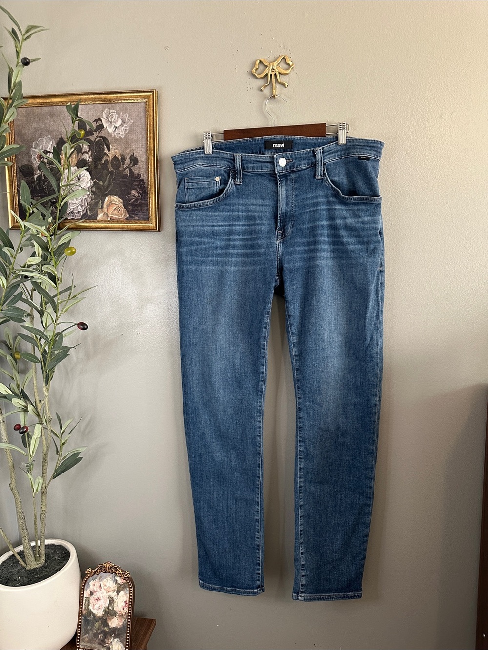 Mavi Zach Men’s 36x34 Straight Leg Medium Wash Blue Jeans Denim - Picture 3 of 10